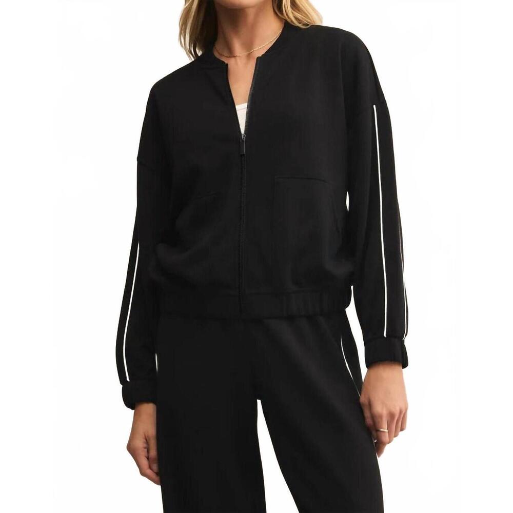 NEW Z SUPPLY on track oversized jacket in black